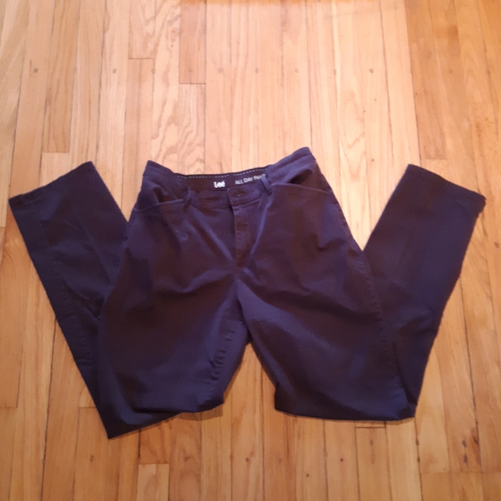 Lee all day pants brown womens 10 long
